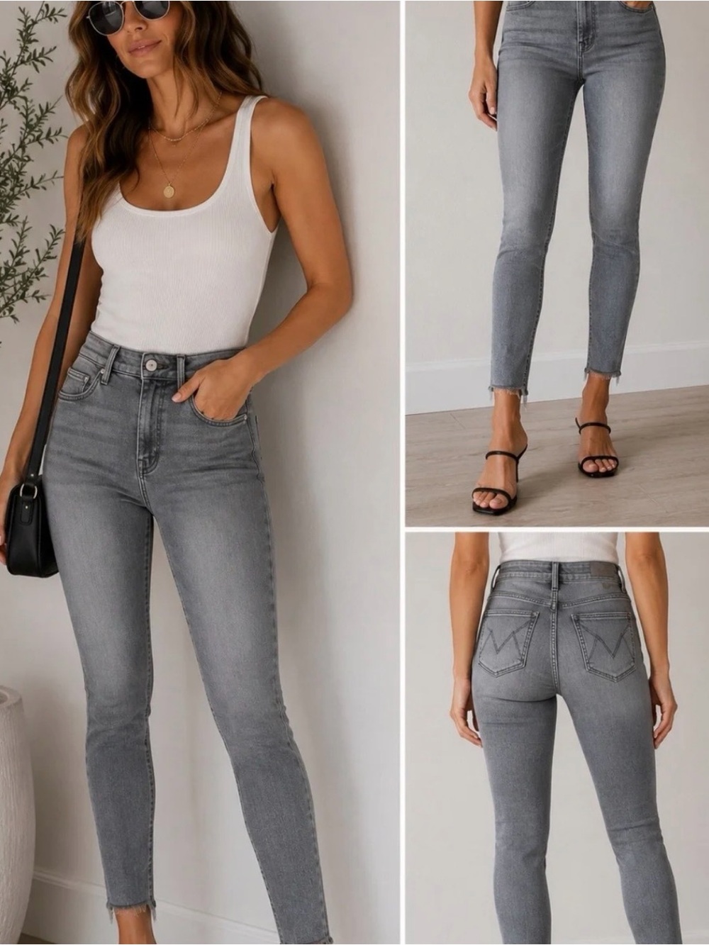 Mother High Waisted Looker Ankle Fray Jeans Size 26